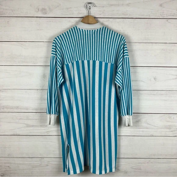 Vintage Blue and White Striped Long Sleeve Tee - Picture 2 of 5